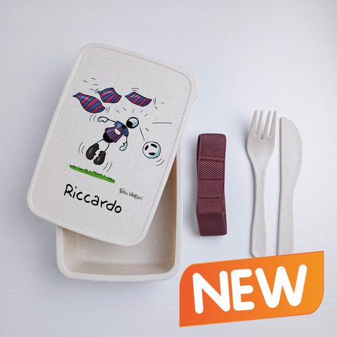 Scatola Porta Pranzo con Fascia Porta Posate Personalizzata soggetto "Barcellona"