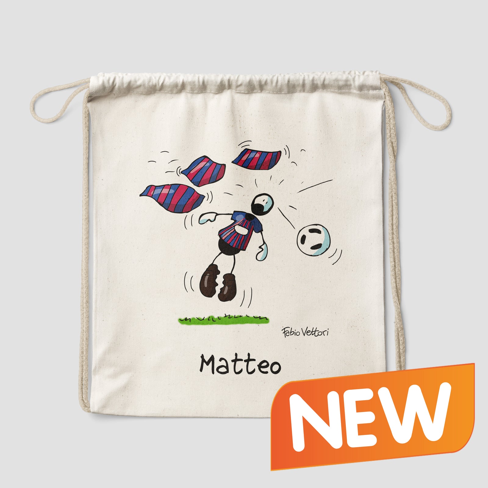 Sacca zaino personalizzata in cotone soggetto "Barcellona"