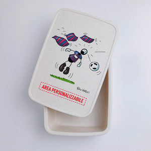 Lunch Box with Cutlery Holder Band Personalized with "Barcelona" Theme