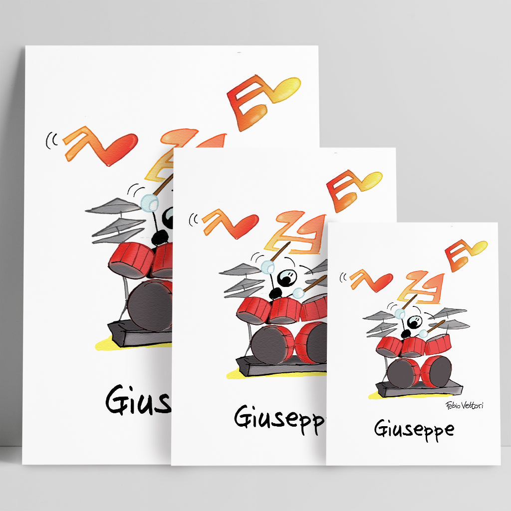 Personalized poster print with "Drummer" theme
