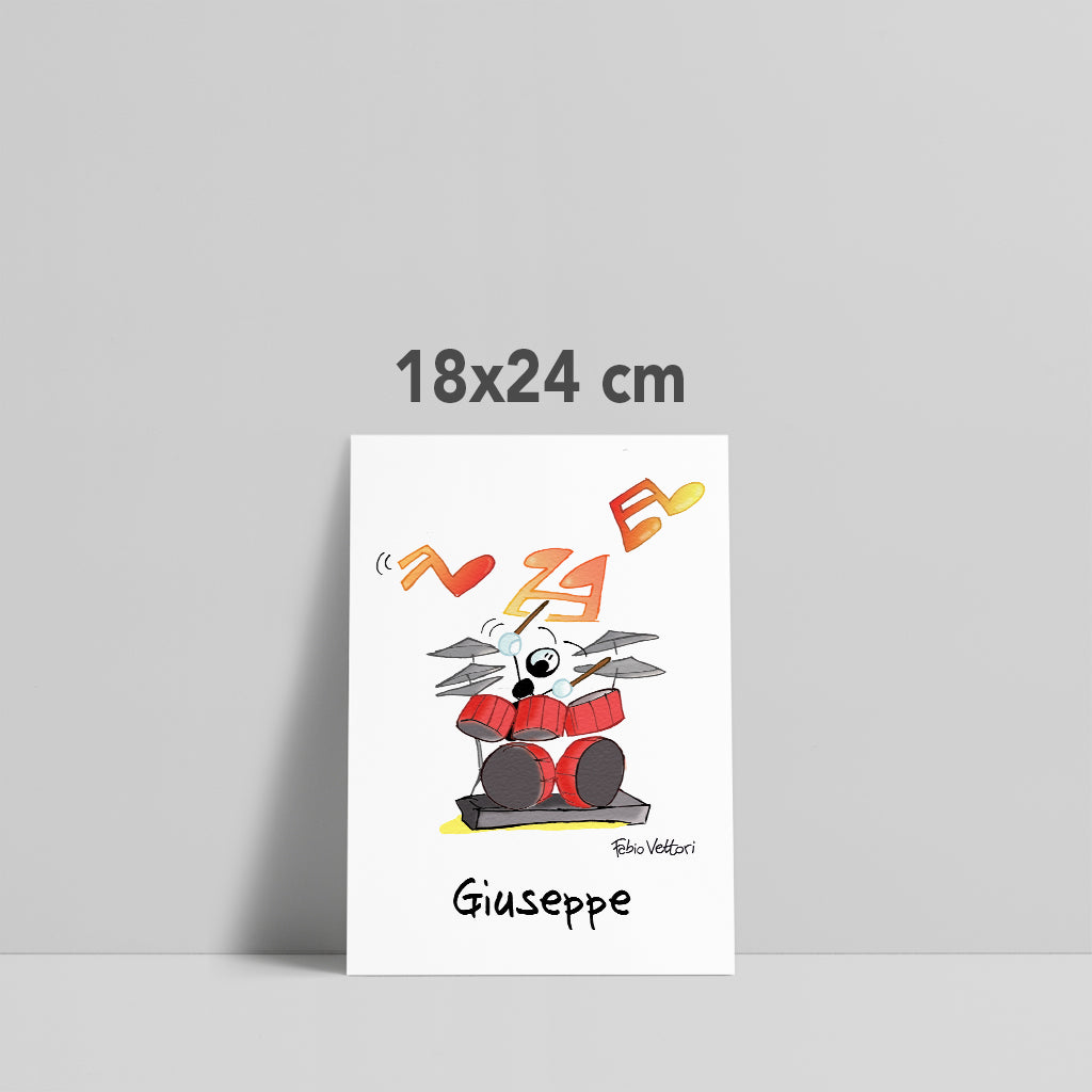 Personalized poster print with "Drummer" theme