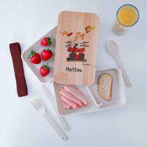 Lunch Box with Cutlery Band Personalized "Drummer" Theme
