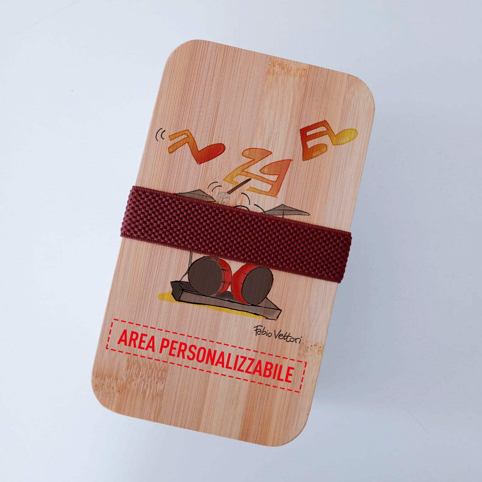 Lunch Box with Cutlery Band Personalized "Drummer" Theme