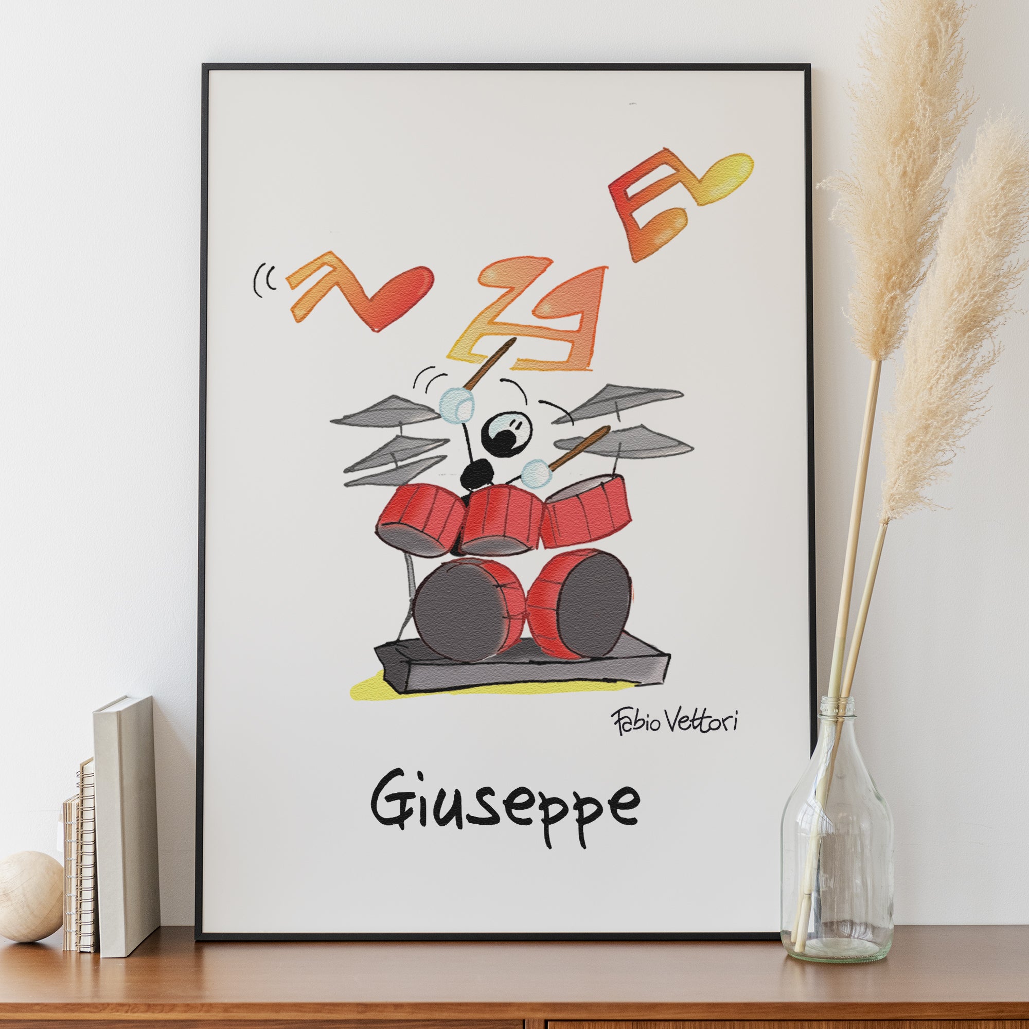 Stampa su poster personalizzata soggetto "Batterista"