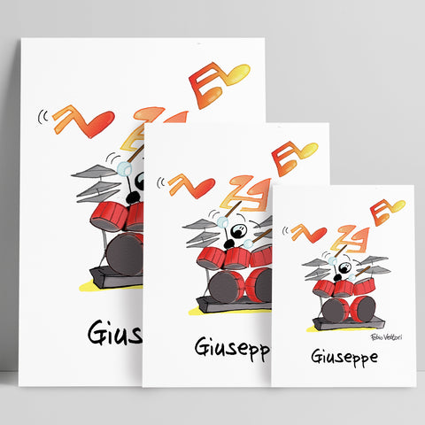 Stampa su poster personalizzata soggetto "Batterista"