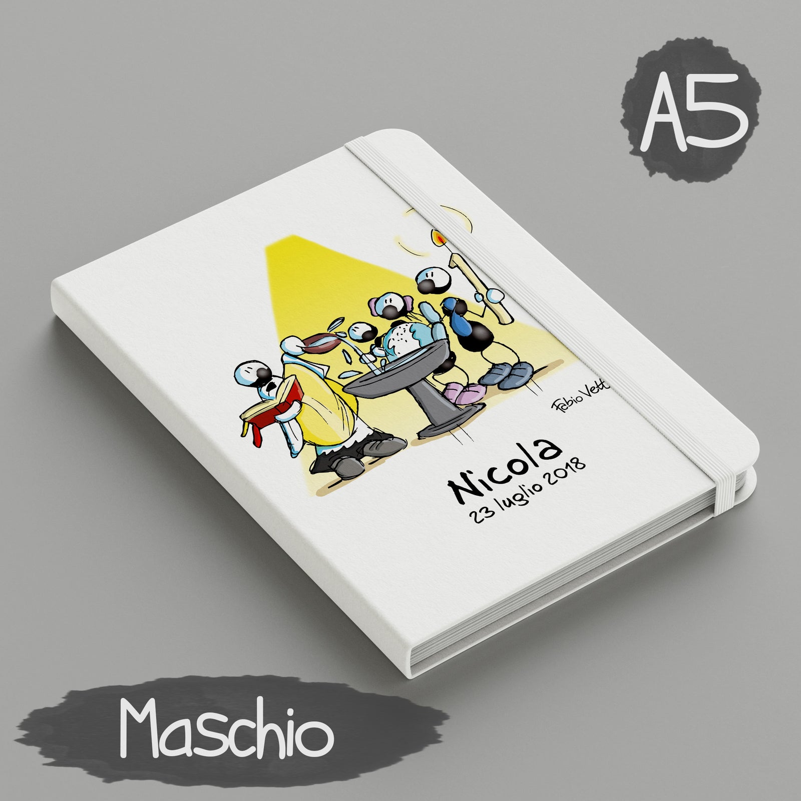 Personalized notebook with the subject "Baptism"