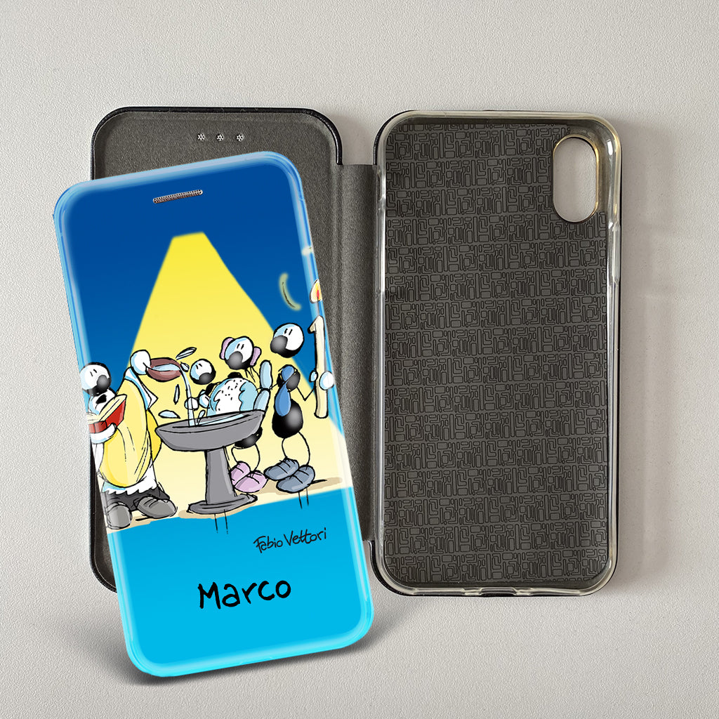 Cover artistica per Smartphone Personalizzata soggetto "Battesimo" modello con apertura "a Libro"