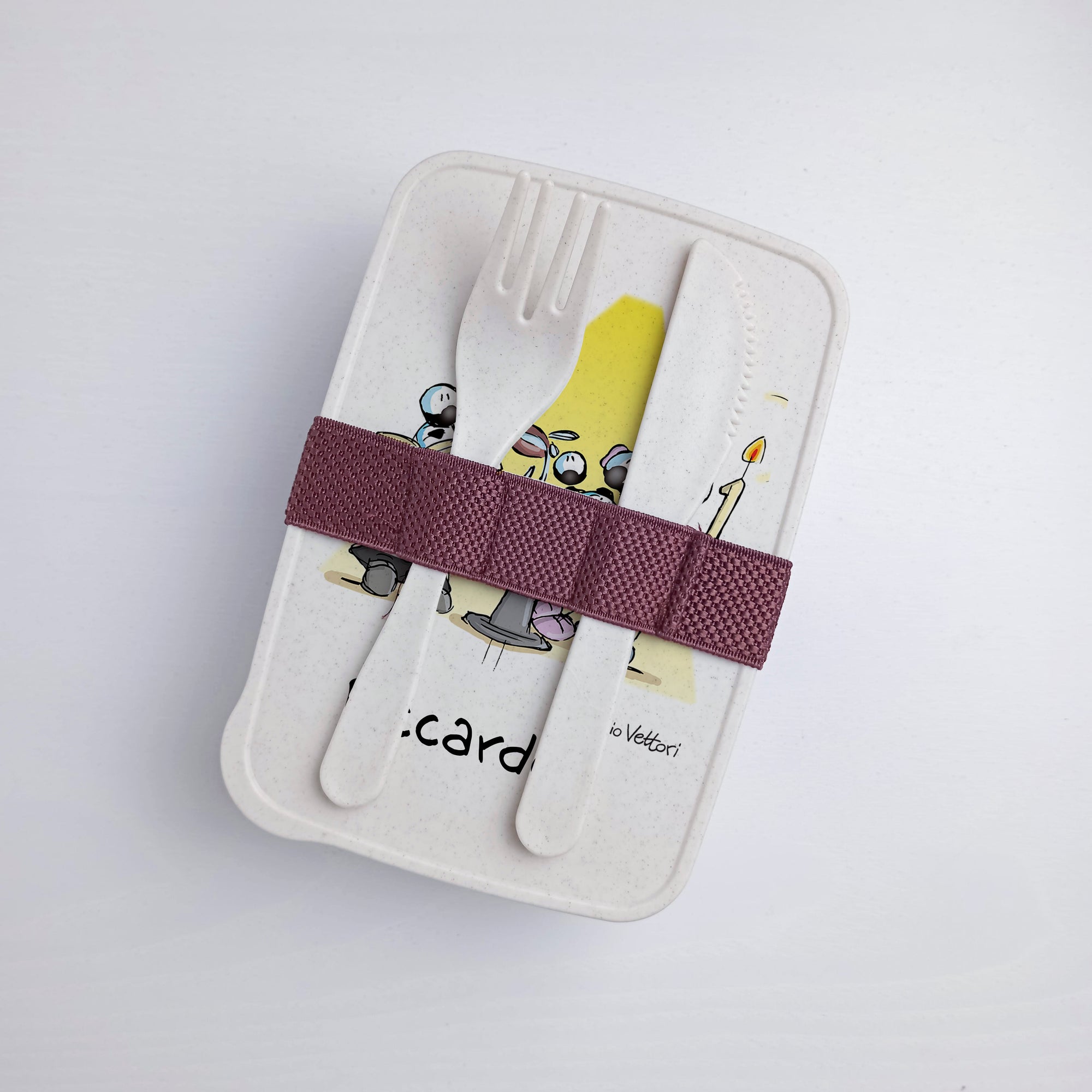 Scatola Porta Pranzo con Fascia Porta Posate Personalizzata soggetto "Battesimo"