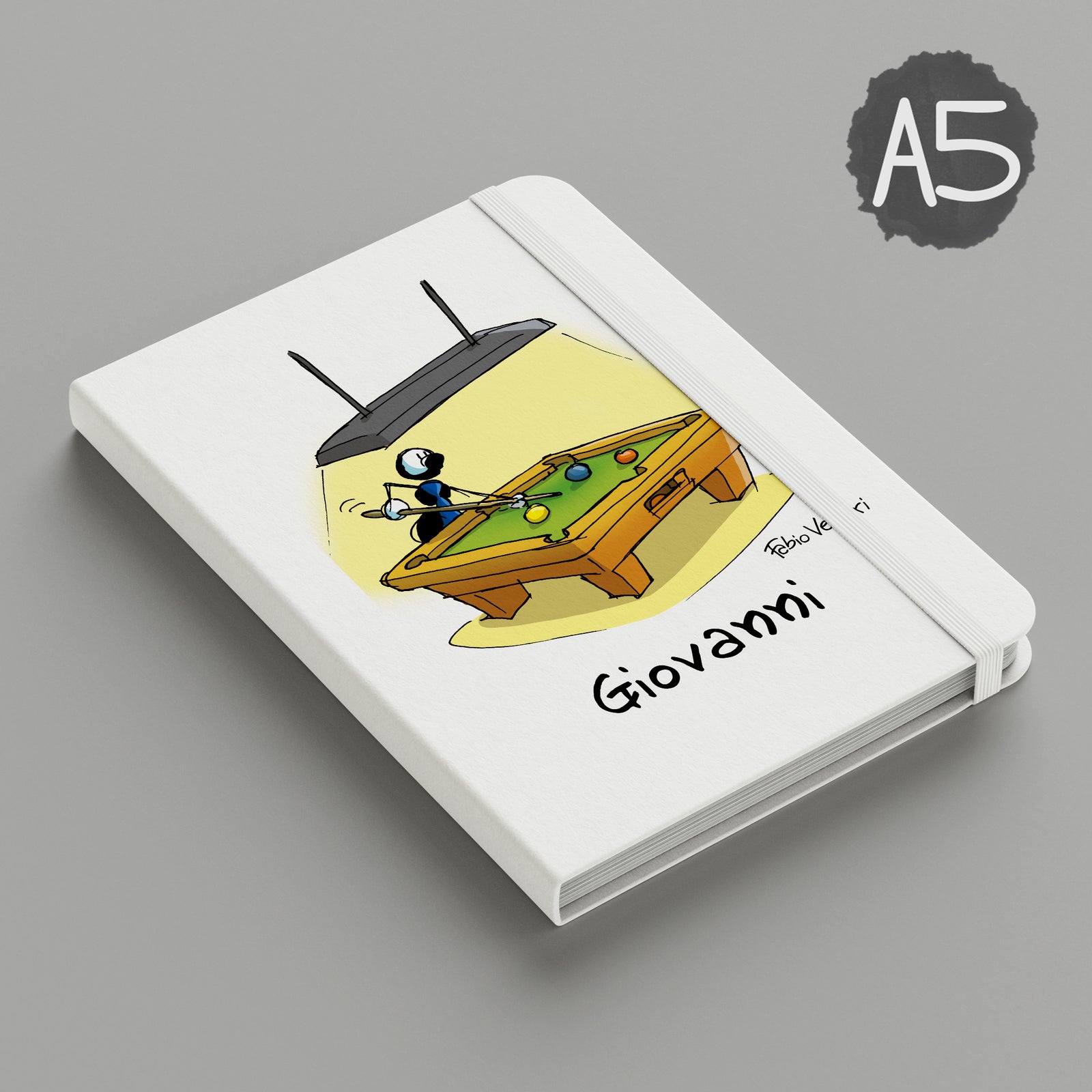 Personalized notebook with "Billiards" theme