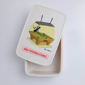 Lunch Box with Cutlery Holder Band Personalized "Billiard" Theme