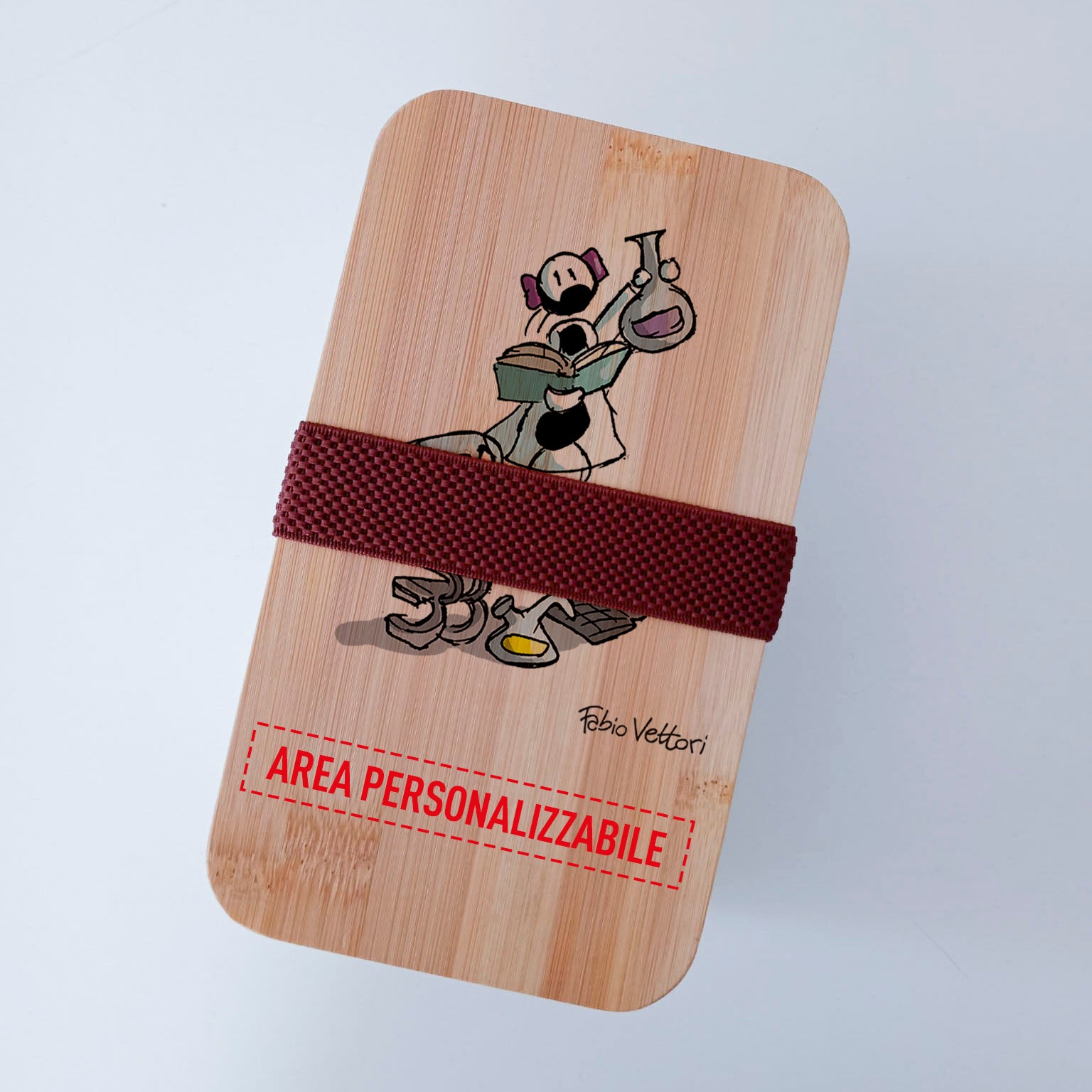 Lunch Box with Cutlery Holder Band Personalized with "Biologist" Theme