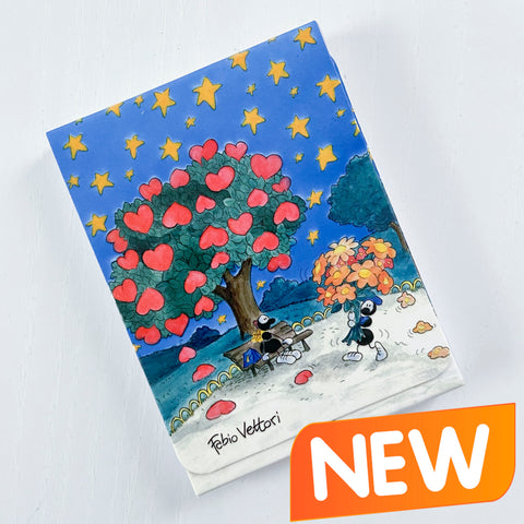 Taccuino block notes magnetico tascabile  Soggetto "Albero dei Cuori" (FV41-06)