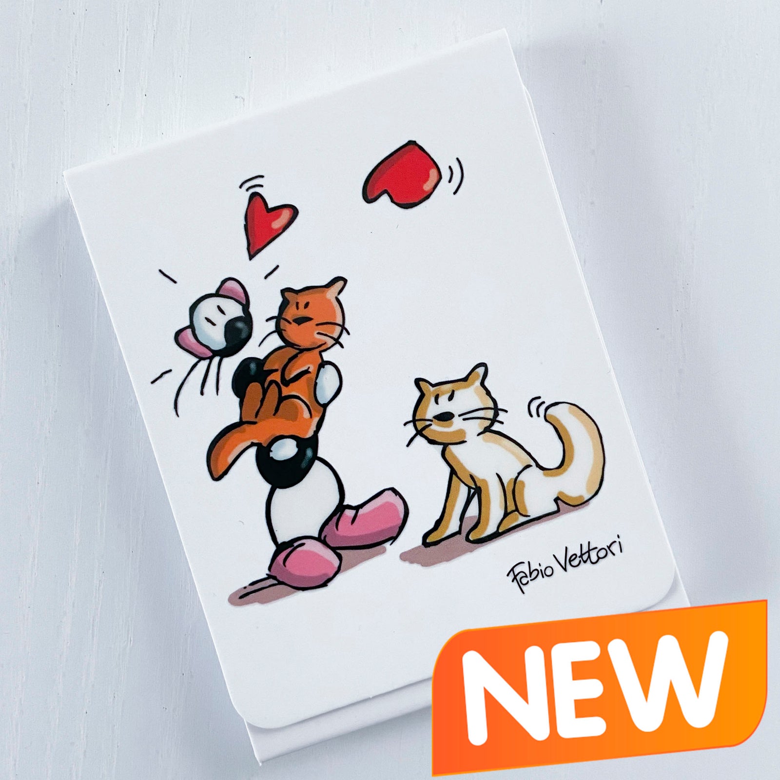 Magnetic pocket notebook with "Cats" motif (FV41-03)