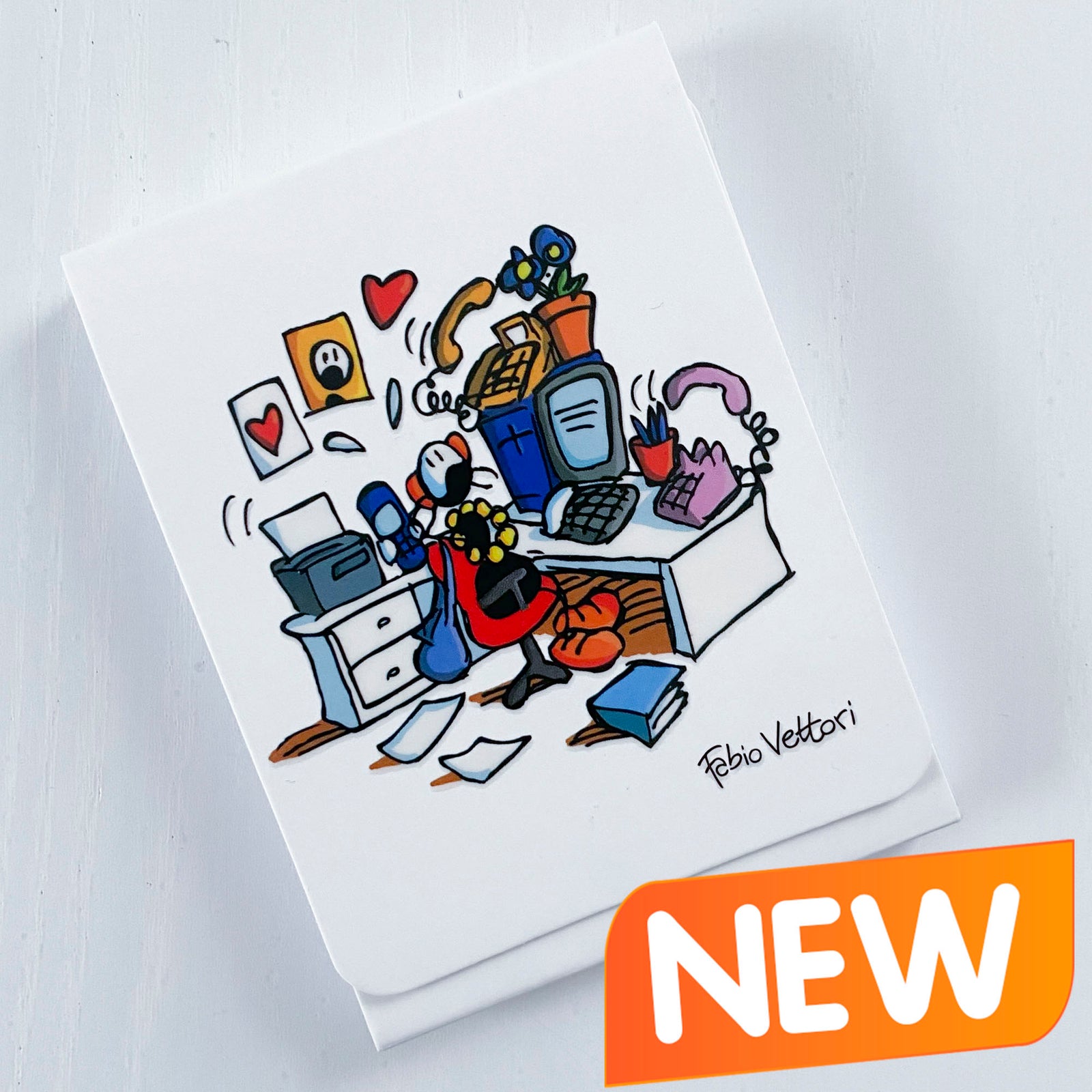 Magnetic pocket notebook with "Office" motif (FV41-04)