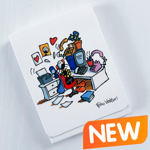 Taccuino block notes magnetico tascabile  Soggetto "Ufficio" (FV41-04)