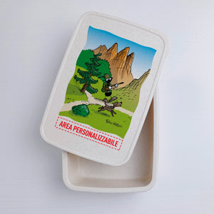 Scatola Porta Pranzo con Fascia Porta Posate Personalizzata soggetto "Cacciatore"
