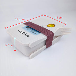 Lunch Box with Cutlery Holder Band Personalized with "Canoe" Theme