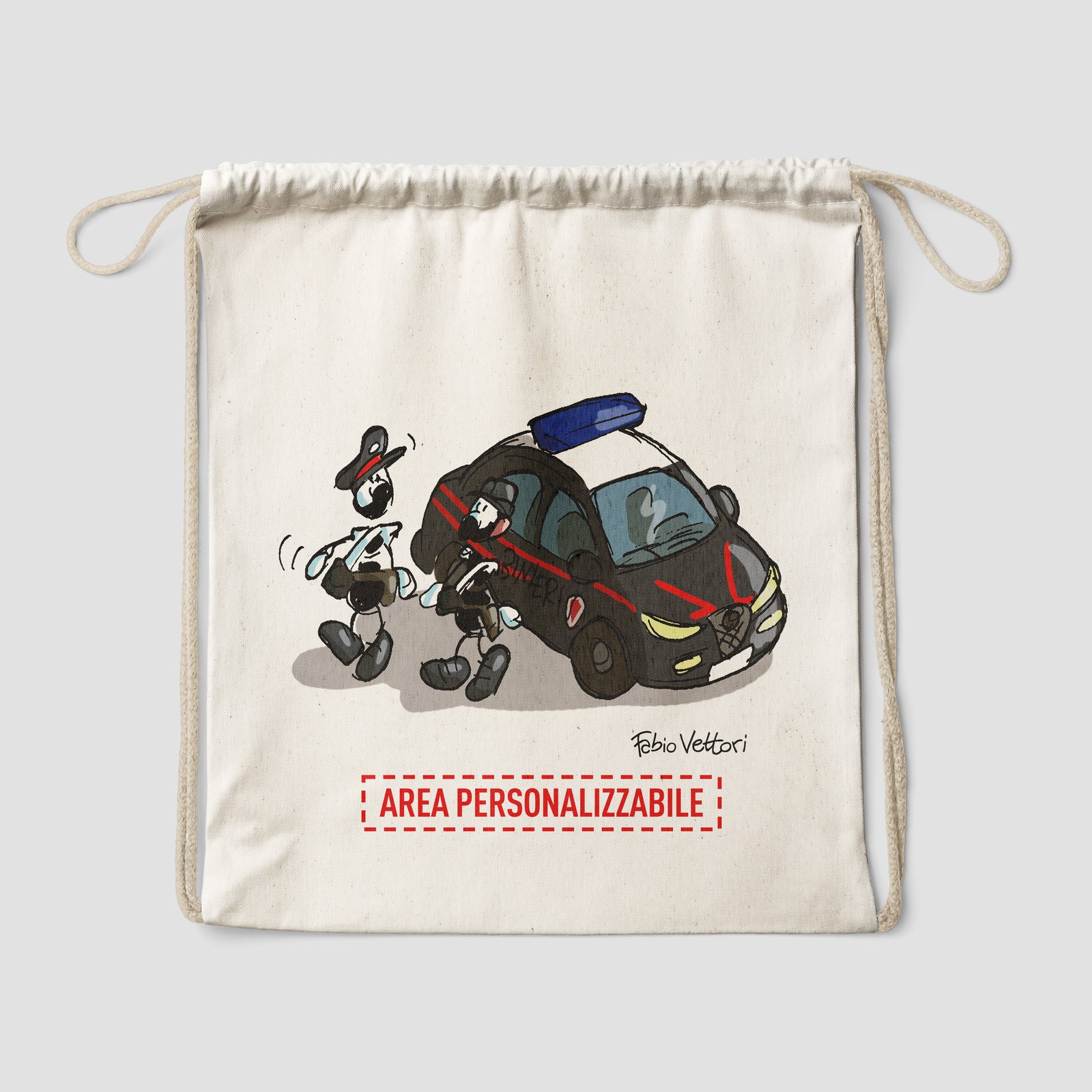 Sacca zaino personalizzata in cotone soggetto "Carabinieri"