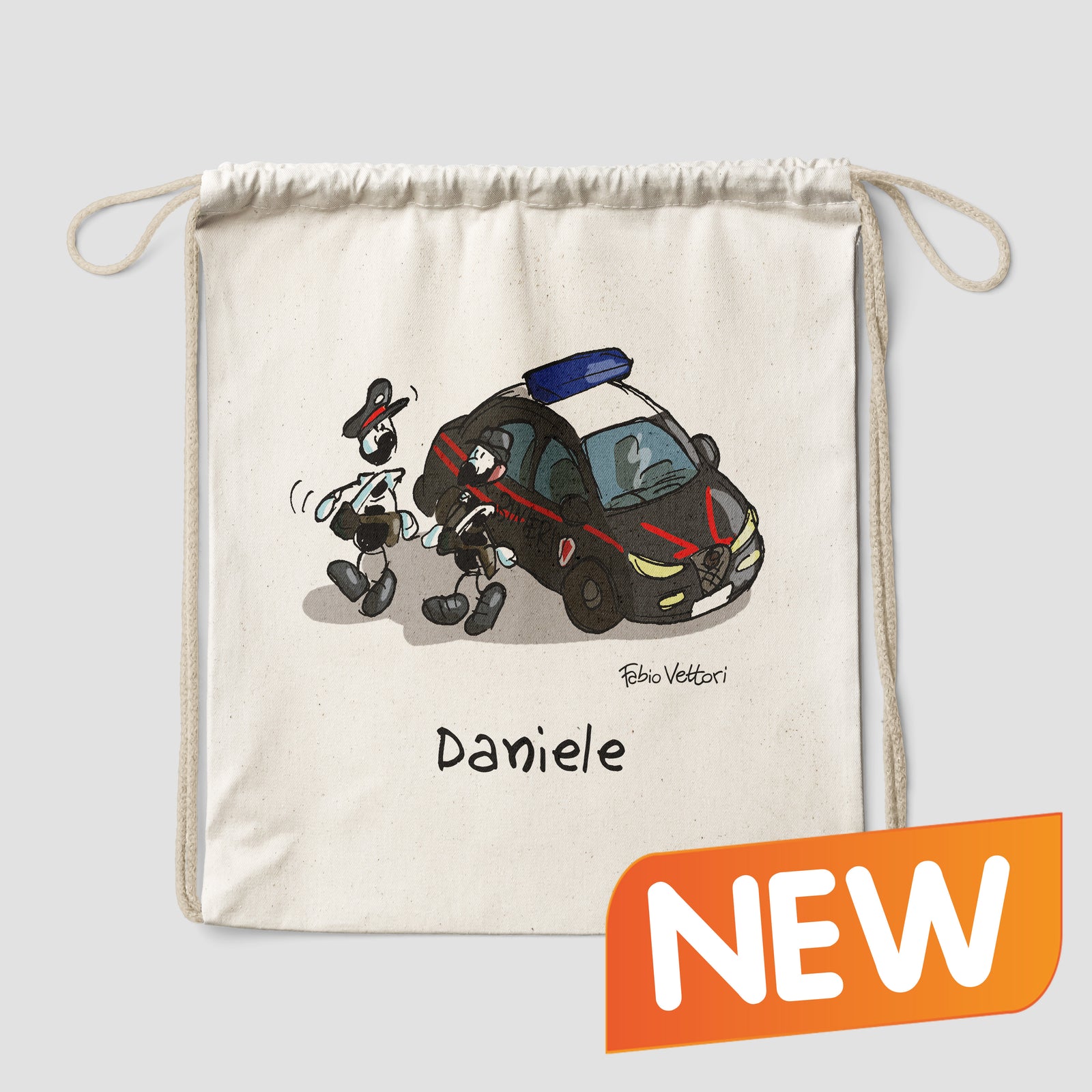 Sacca zaino personalizzata in cotone soggetto "Carabinieri"