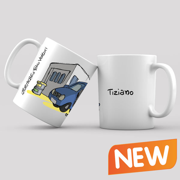 Tazza Personalizzata New Indastria Con Nome Fabrizio - Ceramica 100% Made In Italy, Lavabile In Microonde E Lavastoviglie