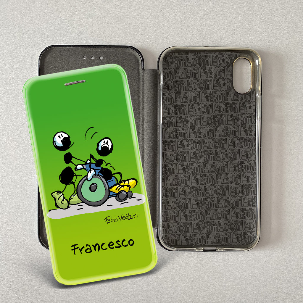 Customized artistic cover for Smartphone subject "Pizza Chef" model with "Book" opening