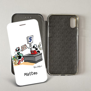 Customized artistic cover for Smartphone subject "Pizza Chef" model with "Book" opening