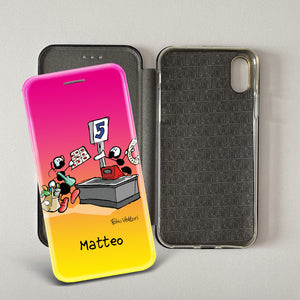 Customized artistic cover for Smartphone subject "Pizza Chef" model with "Book" opening