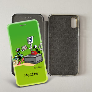 Customized artistic cover for Smartphone subject "Pizza Chef" model with "Book" opening