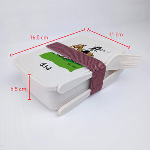 Scatola Porta Pranzo con Fascia Porta Posate Personalizzata soggetto "Cavallo"