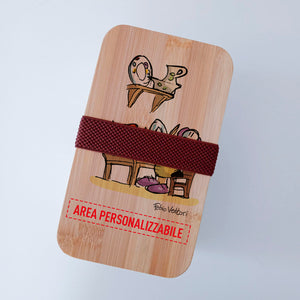 Lunch Box with Cutlery Holder Band Personalized Subject "Decorations on Ceramics"