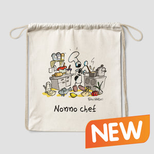 Personalized cotton backpack bag with "Chef" design