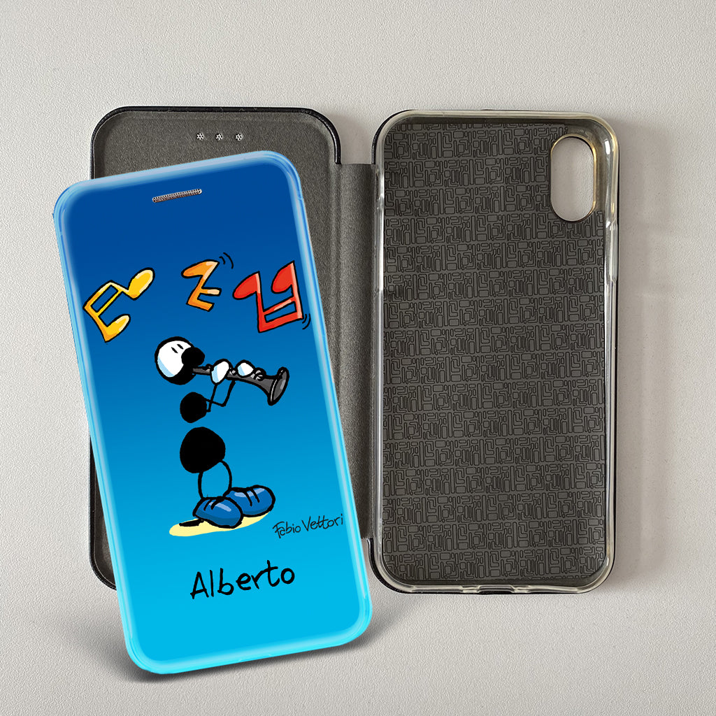 Customized artistic cover for Smartphone subject "Pizza Chef" model with "Book" opening