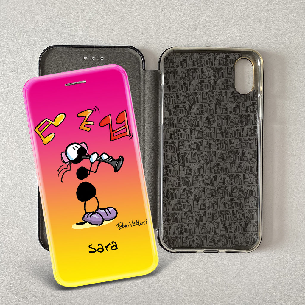 Customized artistic cover for Smartphone subject "Pizza Chef" model with "Book" opening
