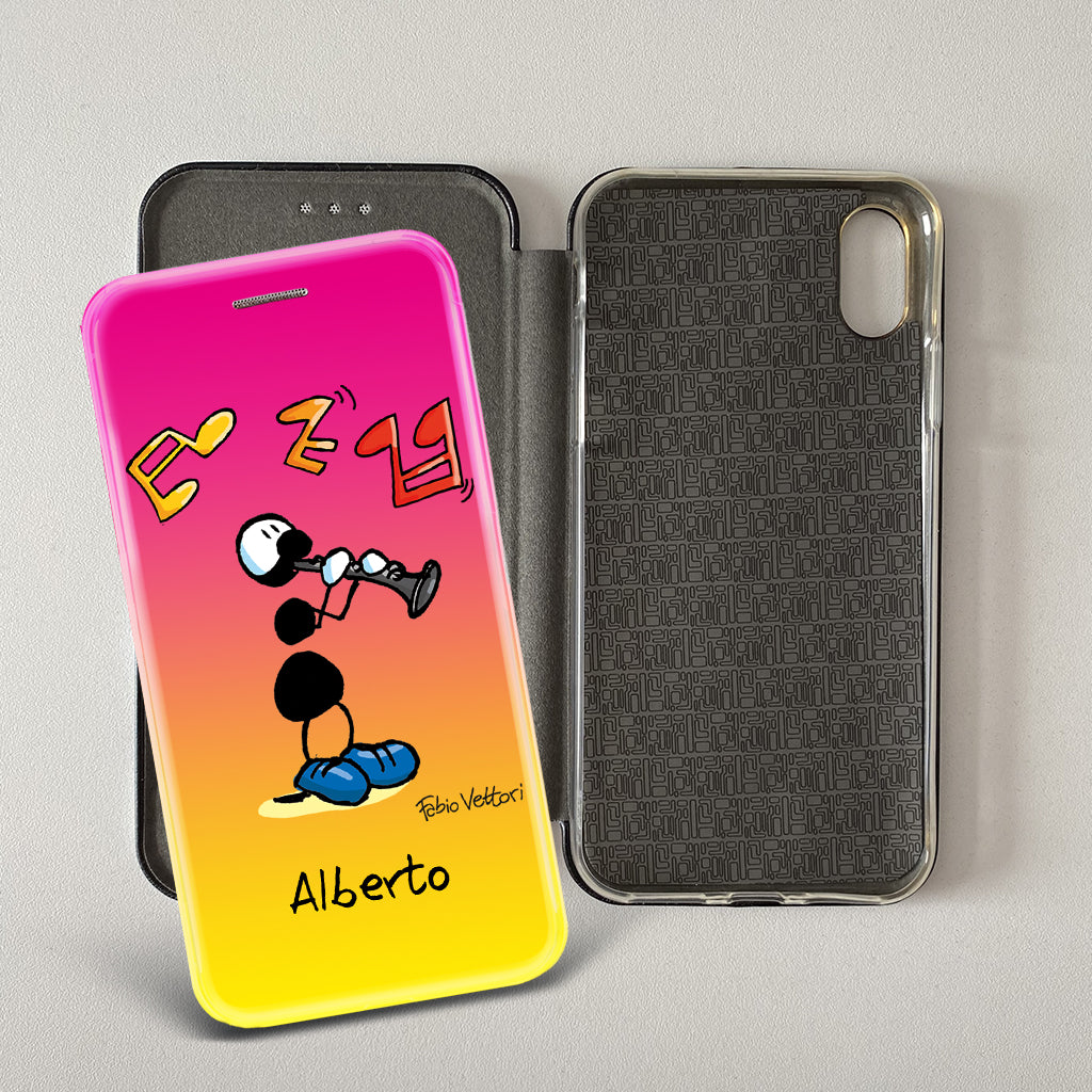 Customized artistic cover for Smartphone subject "Pizza Chef" model with "Book" opening