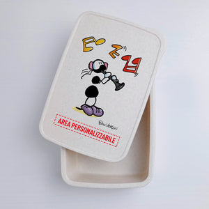 Lunch Box with Cutlery Holder Band Personalized "Clarinet" Subject