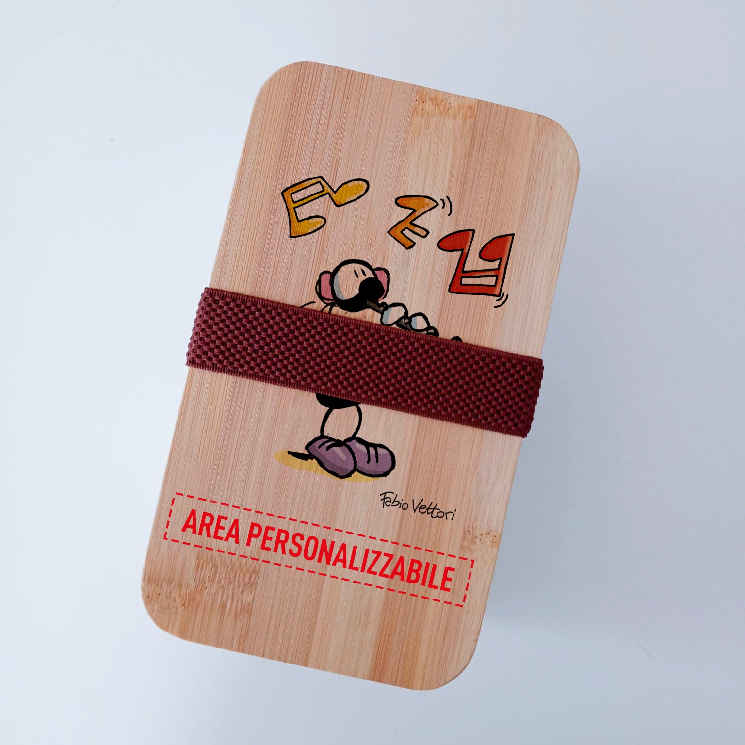 Lunch Box with Cutlery Holder Band Personalized "Clarinet" Subject