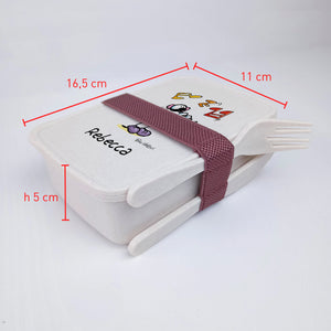 Lunch Box with Cutlery Holder Band Personalized "Clarinet" Subject