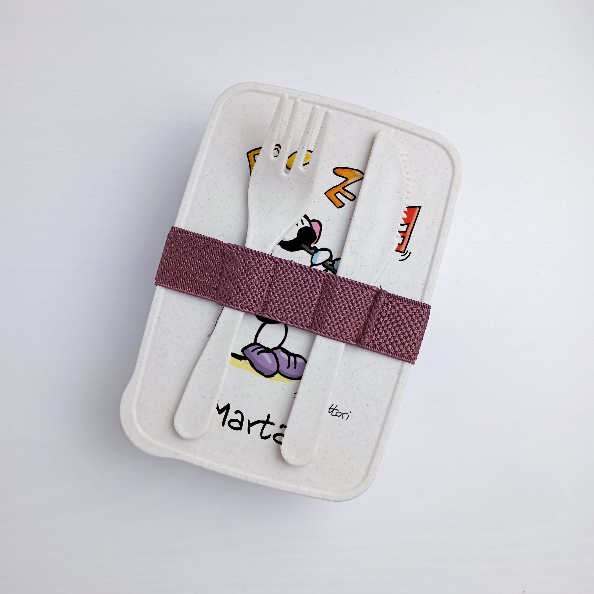 Lunch Box with Cutlery Holder Band Personalized "Clarinet" Subject