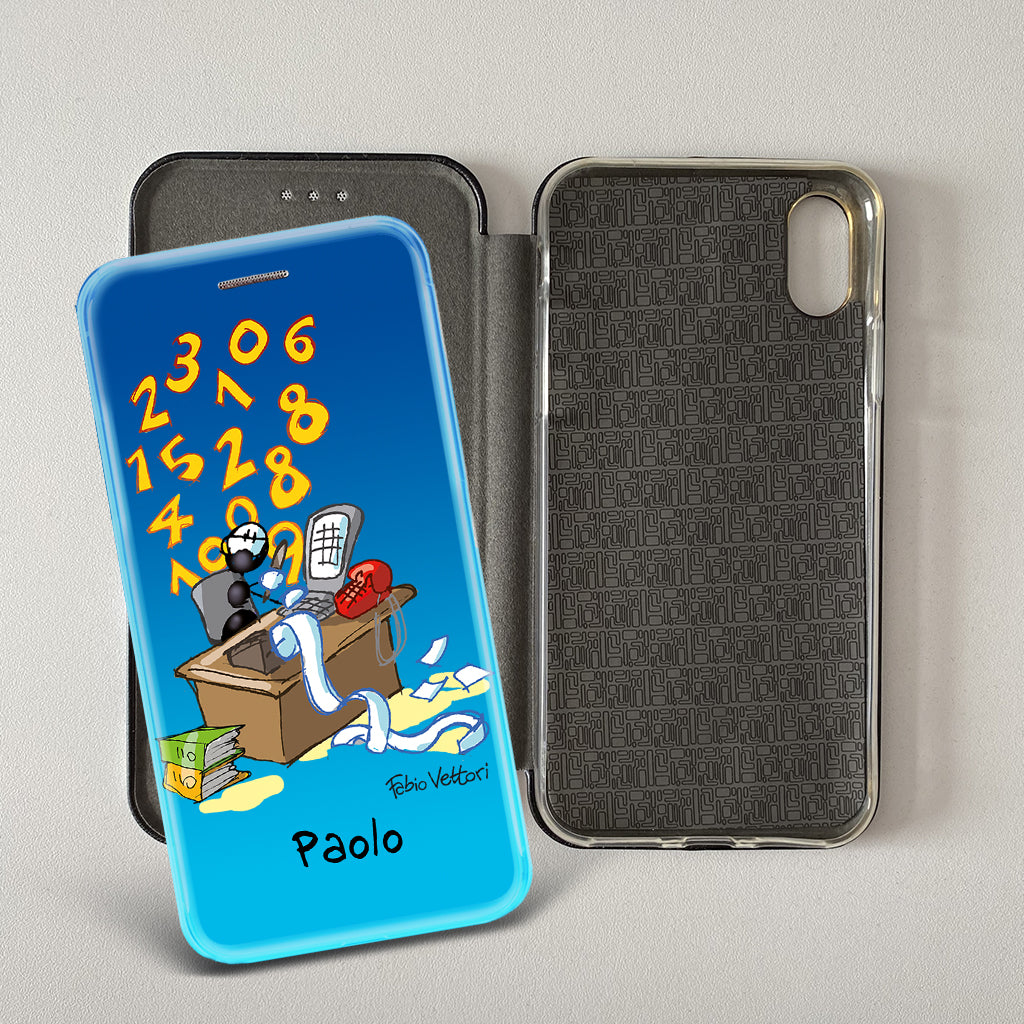 Customized artistic cover for Smartphone subject "Pizza Chef" model with "Book" opening