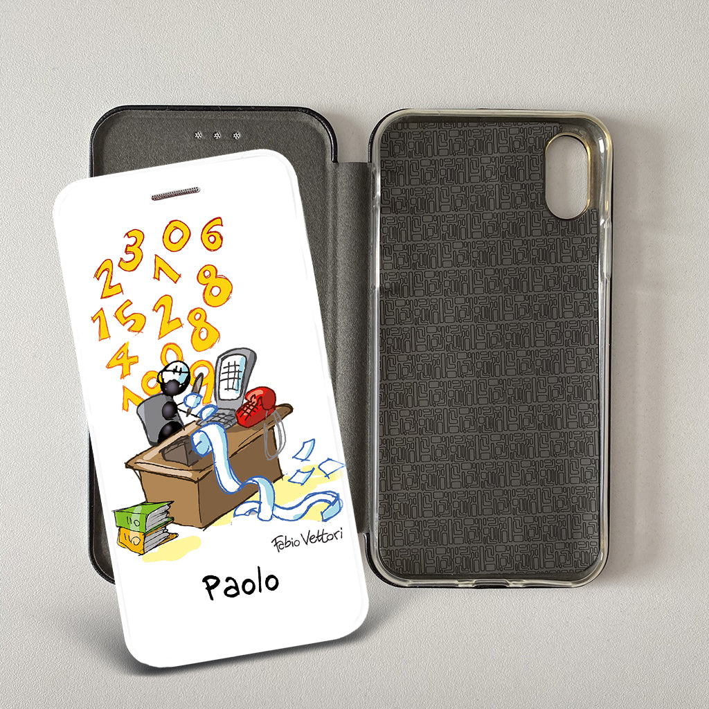 Customized artistic cover for Smartphone subject "Pizza Chef" model with "Book" opening