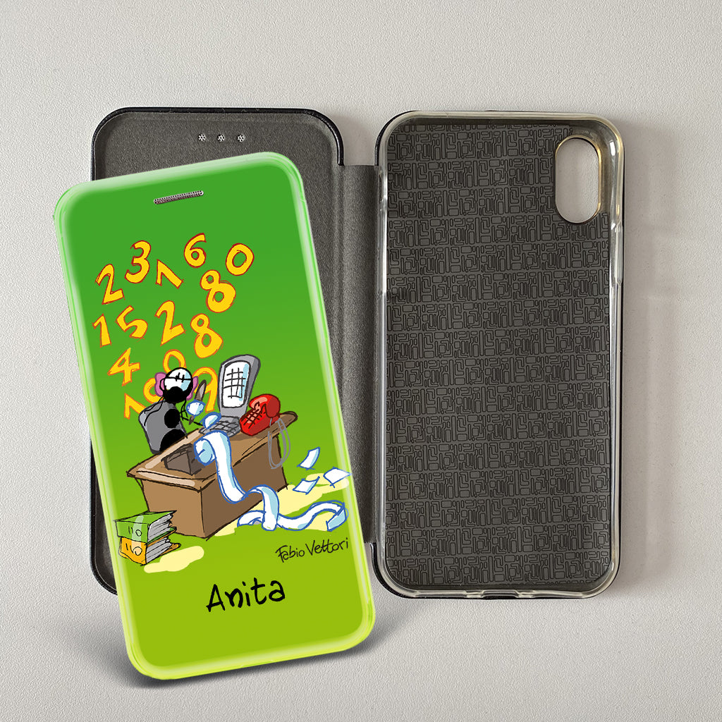 Customized artistic cover for Smartphone subject "Pizza Chef" model with "Book" opening