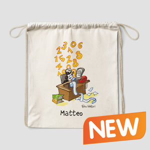 Personalized cotton backpack bag with "Accountants" theme