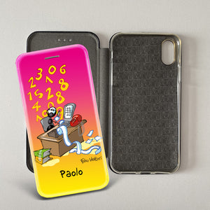 Customized artistic cover for Smartphone subject "Pizza Chef" model with "Book" opening
