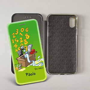 Customized artistic cover for Smartphone subject "Pizza Chef" model with "Book" opening