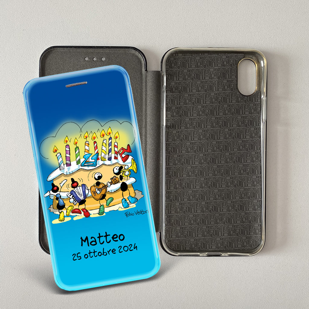 Customized artistic cover for Smartphone subject "Pizza Chef" model with "Book" opening