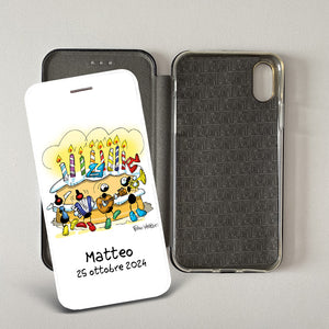 Customized artistic cover for Smartphone subject "Pizza Chef" model with "Book" opening