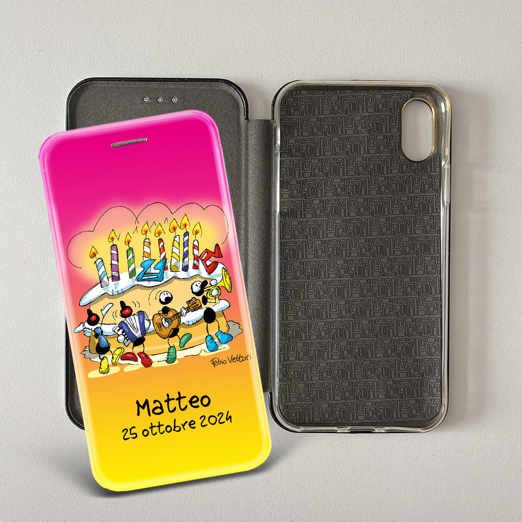 Customized artistic cover for Smartphone subject "Pizza Chef" model with "Book" opening