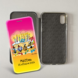 Customized artistic cover for Smartphone subject "Pizza Chef" model with "Book" opening