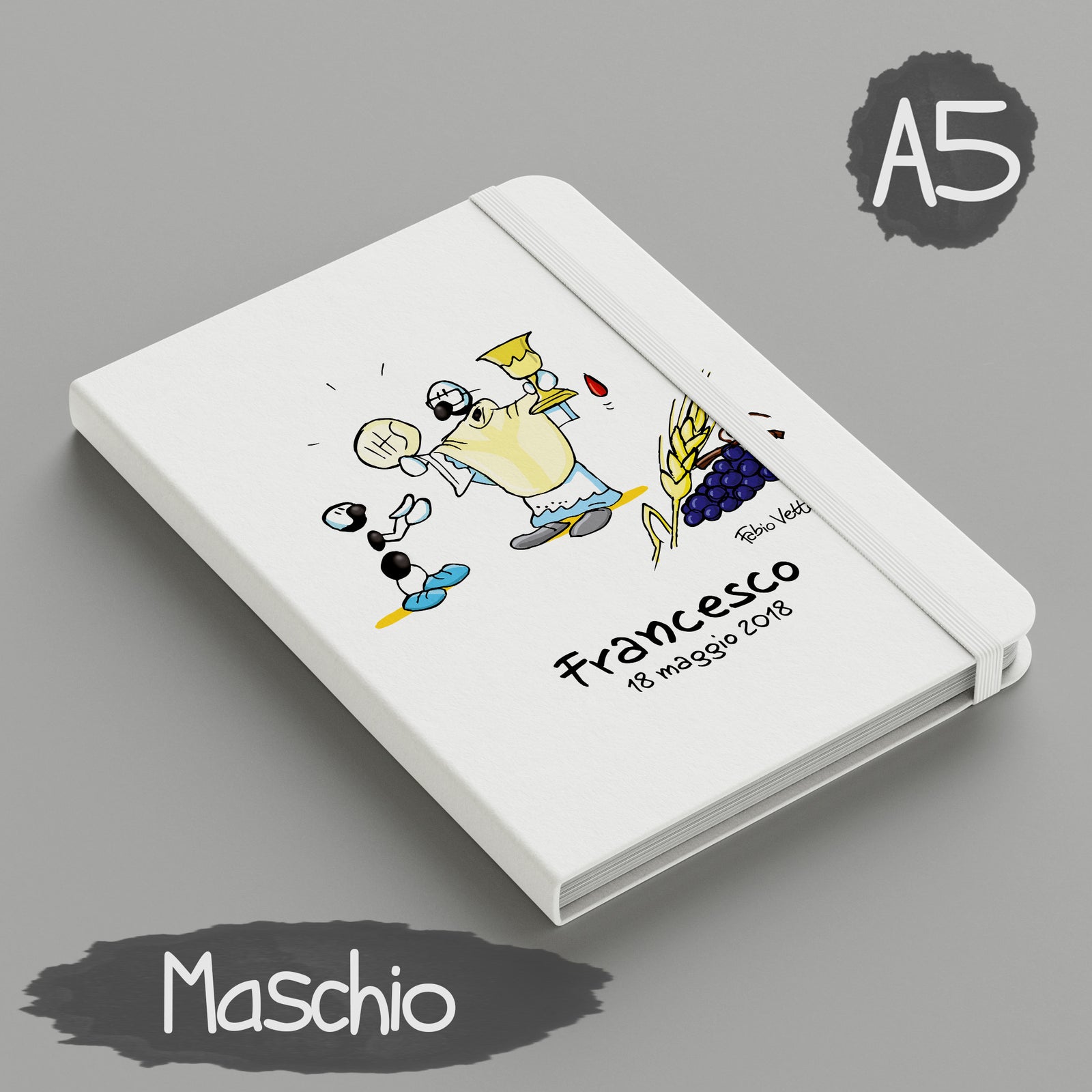 Personalized notebook with the subject "Communion"