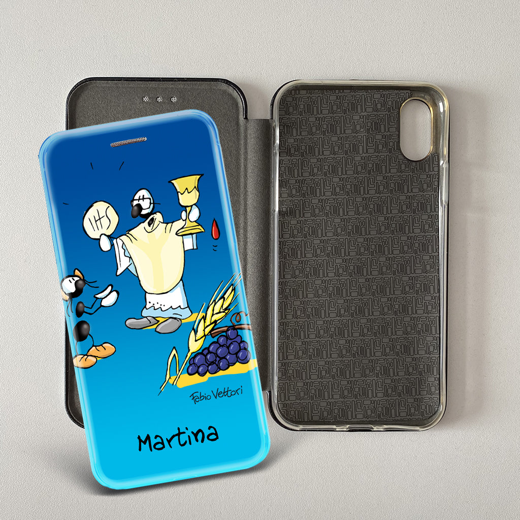 Customized artistic cover for Smartphone subject "Pizza Chef" model with "Book" opening